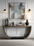 Maceo Console Table, Black & Gold Finish Ac01924 Black Wood