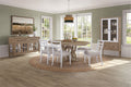 Round Dining Expandable Dining Table Sand Solid Wood Mdf