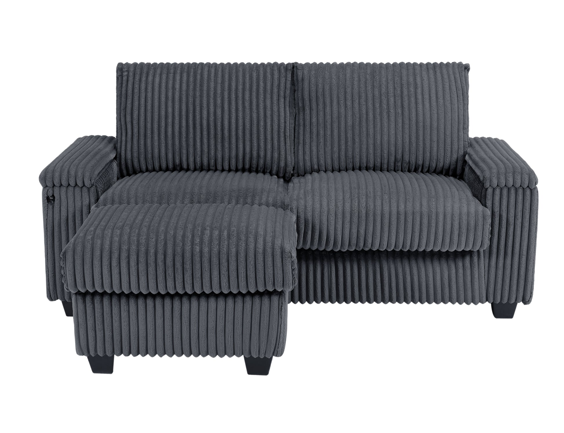 27.2 Inch Corduroy Fabric Ottoman Removeable Seat Cushion Dark Grey One Ottoman, Do Not Include Sofa Dark Gray Fabric