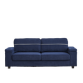 86.5 Inch Sofa Couch Deep Seat Sofa With Two Storage Spaces, T Pyce Charging Portsusb Charging Ports & 2 Cup ,Corduroy 3 Seater Couch, Modern Sofas For Living Room Blue Foam Corduroy 3 Seat