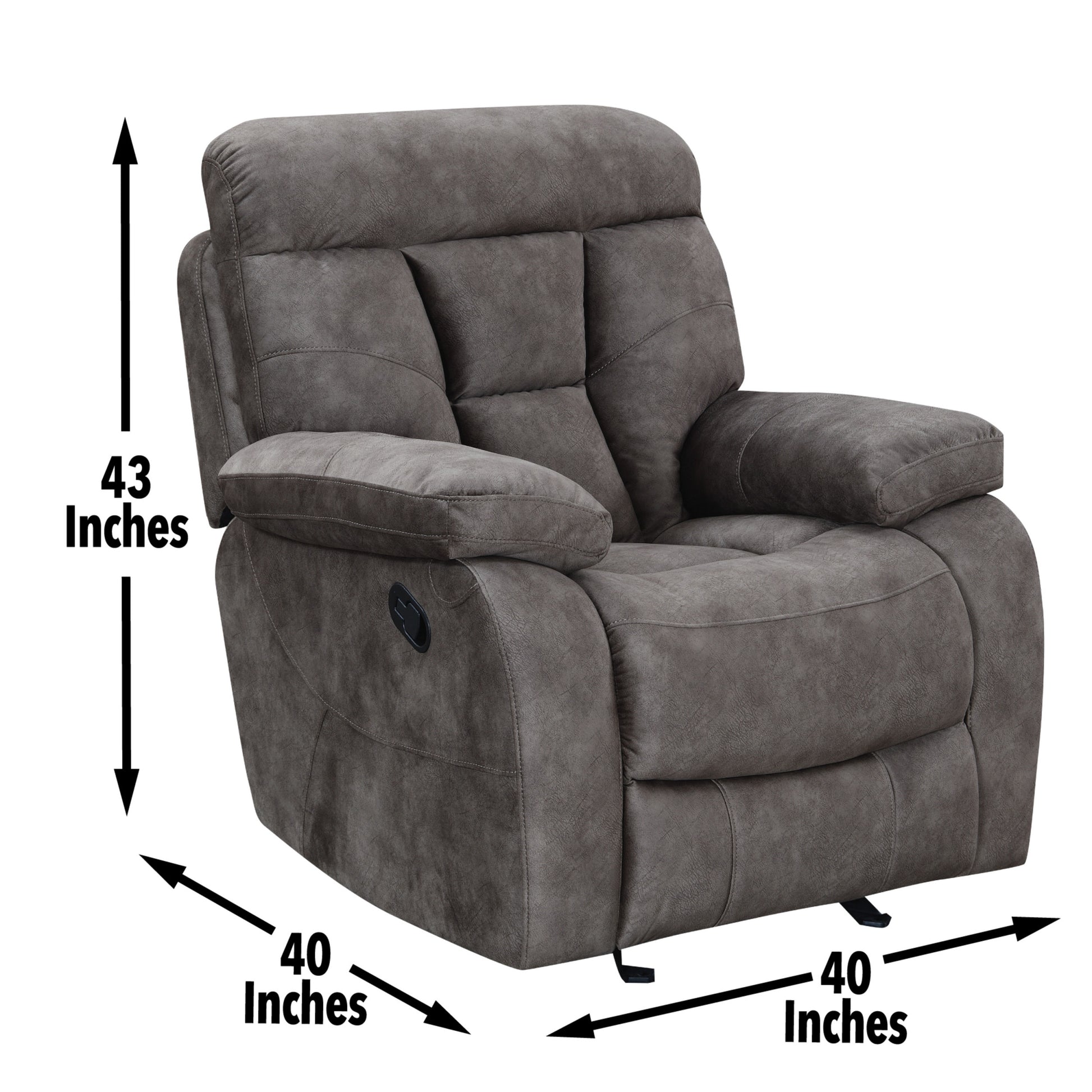 Bogata Glider Chair Dark Gray Dark Gray Fabric