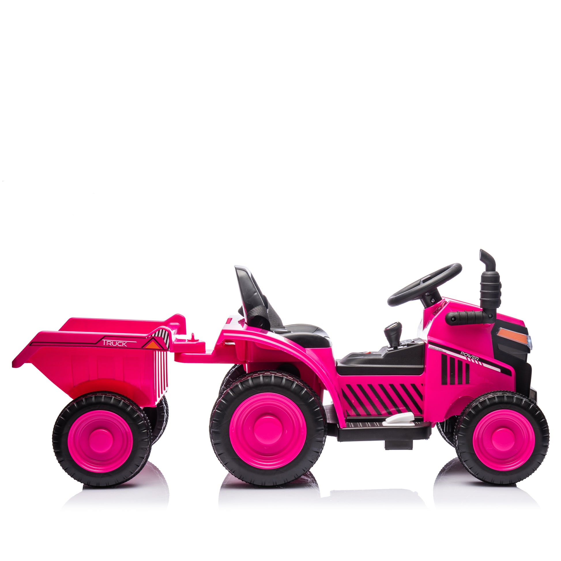 12V Kids Ride On Electric Tractor Black Knight,Kids Ride On Toy.2Wd,Non Skid Tires, Steering Wheel, Foot Pedal,With Removable Storage Tug,Light,Bluetooth,Music,Mp3,Usb,Power Display For Kids Aged 2 3. Rose Red 50 99 Lbs Polypropylene