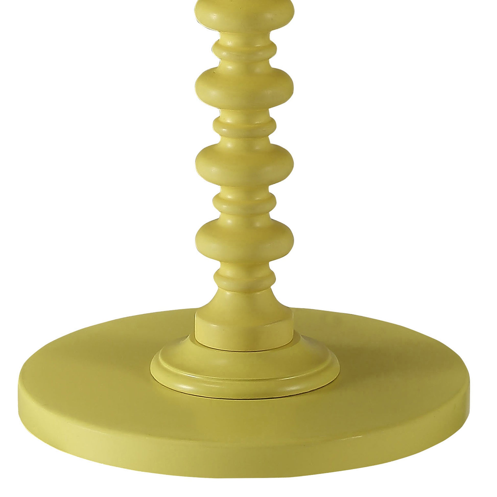 Salisa Yellow Round Wooden Side Table Yellow Primary Living Space Round Wood Pedestal