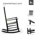 Outsunny Traditional Wooden High Back Rocking Chair For Porch, Indoor Outdoor, Black Black Wood