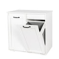 Laundry Cabinet ,With 2 Removable Liner Bags White Particle Board Mdf