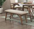 Modern Design 1pc Bench Fabric Upholstered Seat Brown brown mix-dining room-modern-wood