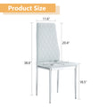 Grid Armless High Backrest Dining Chair, 6 Piece Set, Office Chair. Suitable For Restaurants, Living Rooms, Kitchens, And Offices. Light Gray Chairs And Electroplated Metal Legs 0924 Light Gray Pu