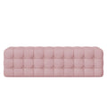 All Covered Velvet Upholstered Ottoman, Rectangular Footstool, Bedroom Footstool, No Assembly Required, Elegant And Luxurious, Pink Pink Mdf