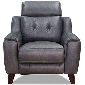 Torino Power Headrest, Lumbar, Zero Gravity Waxy Pull Up Leather Recliner Gray Memory Foam Genuine Leather