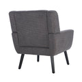 Modern Soft Teddy Material Ergonomics Accent Chair Living Room Chair Bedroom Chair Home Chair With Black Legs For Indoor Home Grey Teddy Fabric Grey Foam Upholstered