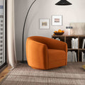 Elise Mid Century Modern Burnt Orange Velvet Swivel Chair Burnt Orange Mid Century Modern Foam Velvet