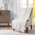 Oversized Quilted Throw With Soped Edges White 60X72