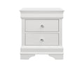 Shaker Crocodile Metallic White Nightstand White Solid Wood Mdf