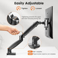 Single Monitor Stand Arm, 13'' To 32'' Adjustable Desk Monitor Mount, Black Black Steel