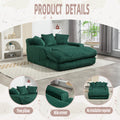 Coolmore Corduroy Lazy Sofa With 3 Back Pillows,Comfy Sofa Deep Seat Couch For Living Room,Club Emerald Emerald Primary Living Space Foam Corduroy 1 Seat