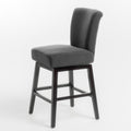 Swivel Bar Stool Light Grey Fabric