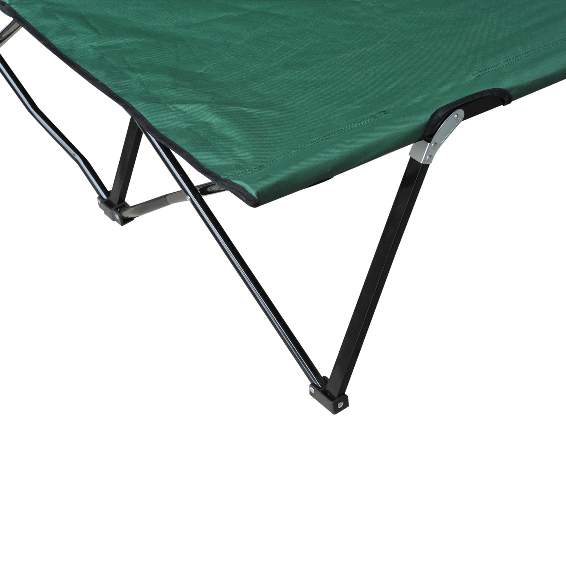 Outsunny 2 Person Folding Camping Cot For Adults, 50" Extra Wide Outdoor Portable Sleeping Cot With Carry Bag, Elevated Camping Bed, Beach Hiking, Green Green Steel