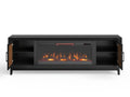 Ventura 70 Inch Fireplace Tv Stand For Tvs Up To 80 Inches, Black And Bourbon Finish Black 80 89 Inches Wood Wood