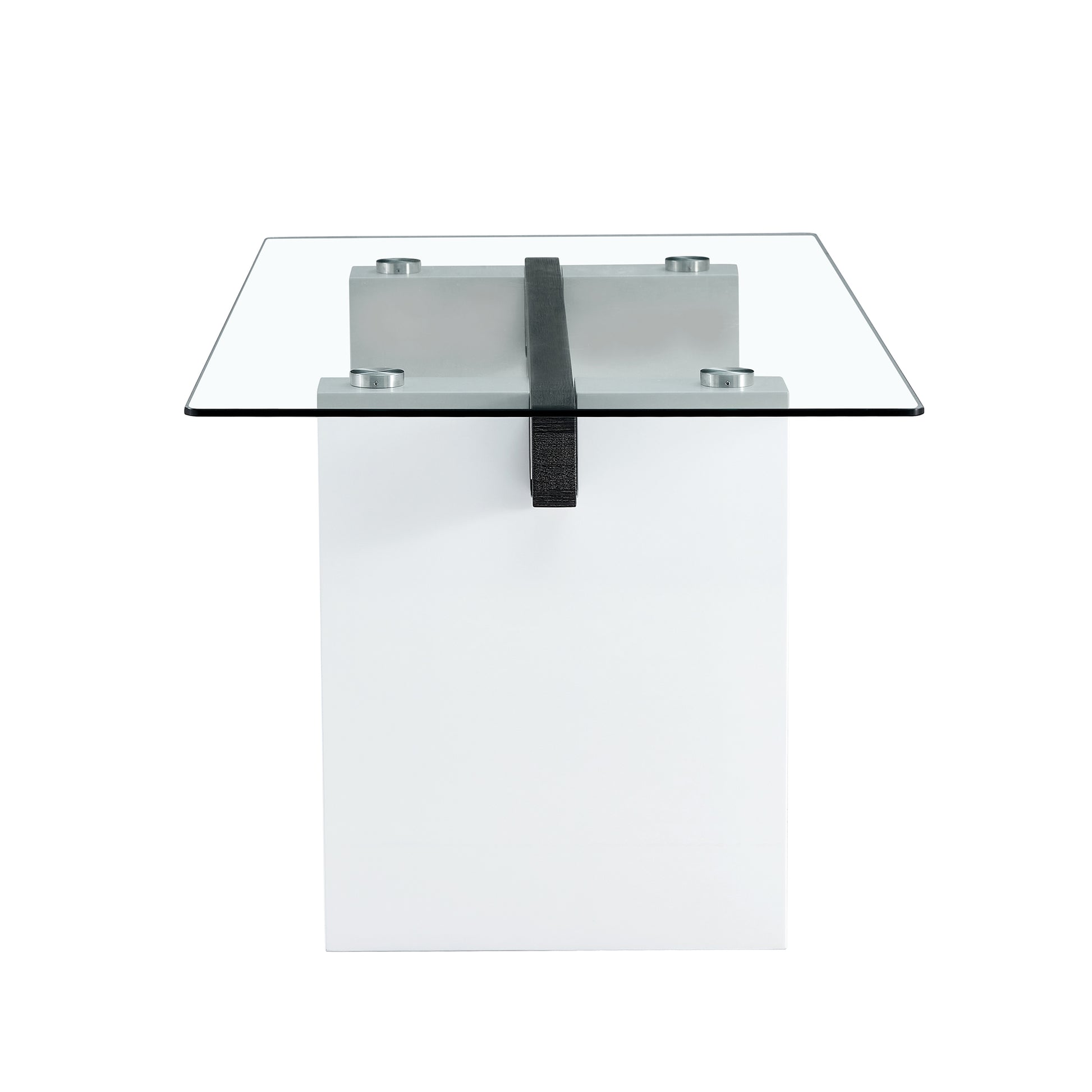 Large Modern Rectangular Table With 0.4 Inch Patterned Tabletop And Large Mdf Table Legs, Suitable For Kitchen, Dining Room, And Living Room 71 "* 35.4" * 30 " White Mdf Glass