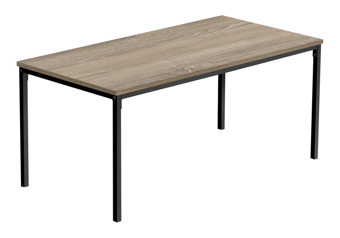 Coffee Table, Accent, Cocktail, Rectangular, Living Room, 40"L, Brown Laminate, Black Metal, Contemporary, Modern Taupe Mdf