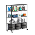 Warehouse, Supermarket,Kitchen,And Other 5 Layer Heavy Duty Adjustable Shelves With Wheels And Adjustable Feet,Each Metal Frame Bearing 300 Pounds. 59.45 