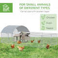 Pawhut Large Chicken Coop Metal Chicken Run For Chickens With Waterproof And Anti Uv Cover, Dome Shaped Walk In Fence Cage Hen House For Outdoor And Yard Farm Use, 1