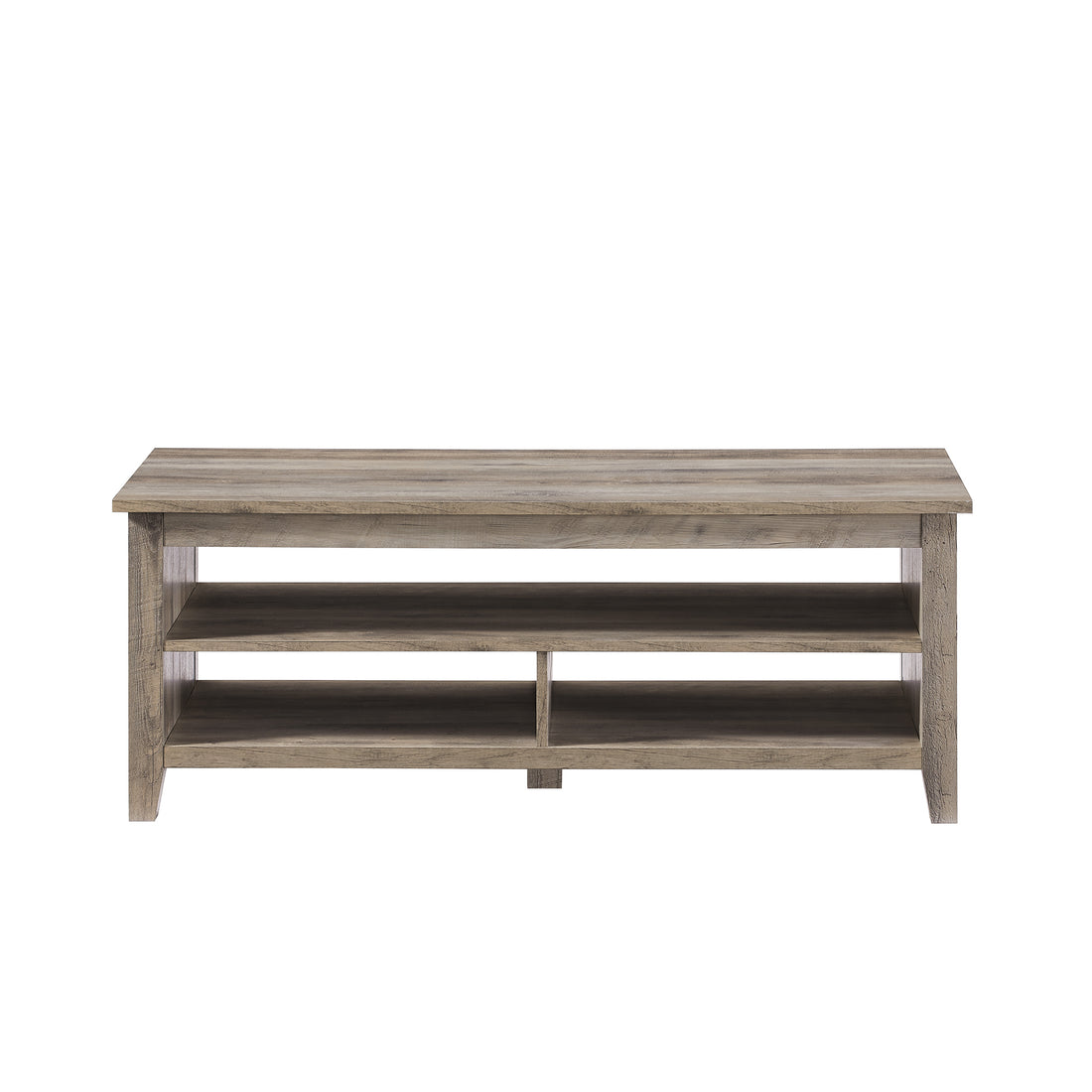 Coastal Grooved Panel Coffee Table With Lower
