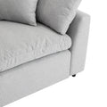 Down Filled Upholstery Convertible Sectional Sofa, L Shaped Couch With Reversible Chaise Light Gray Polyester 4 Seat