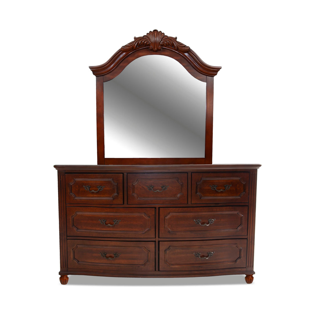 Mirror In Walnut Walnut Brown American Traditional Birch Wood