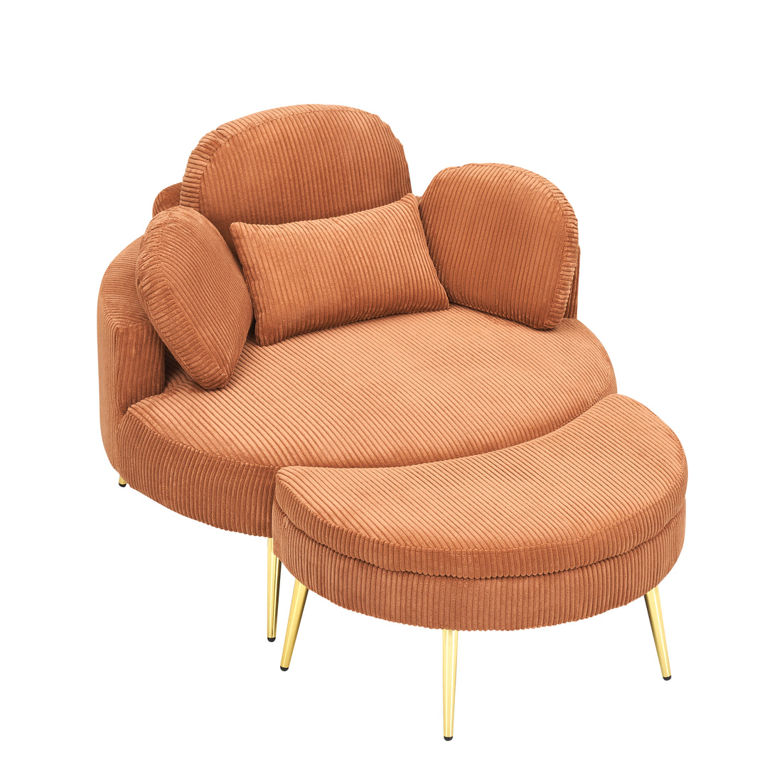 3206 Comfortable Seating Suitable For Small Apartment Bedroom Space Orange Corduroy 1 Seat