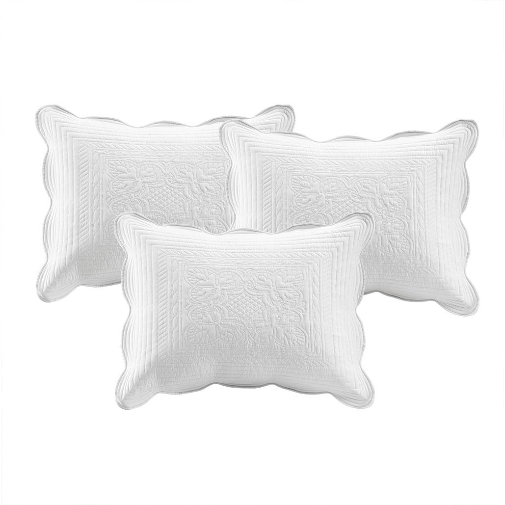 6 Piece Reversible Soped Edge Daybed Cover Set White Daybed White Polyester