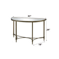 Aditya Console Table W Mirror, Mirrored & Antique Brass Finish Ac02737 Antique Brass Metal