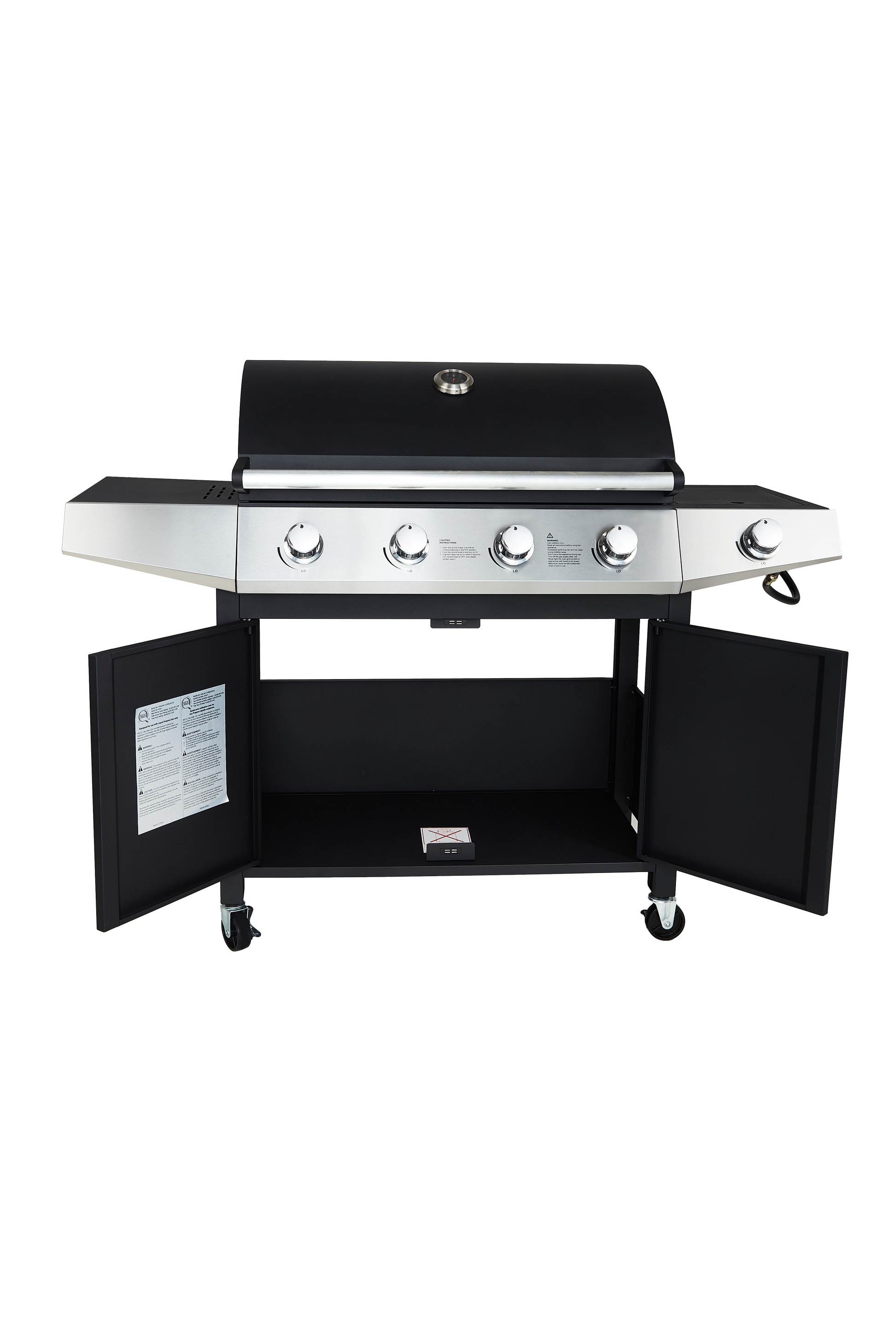 Propane Grill 4 Burner Barbecue Grill Stainless Steel Gas Grill Black Silver Garden & Outdoor Stainless Steel
