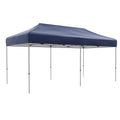 Outsunny 10' X 20' Pop Up Canopy Tent, Instant Sun Shelter With 3 Level Adjustable Height, Easy Up Outdoor Tent For Parties With Wheeled Carry Bag For Garden, Patio, Dark Blue Dark Blue Steel