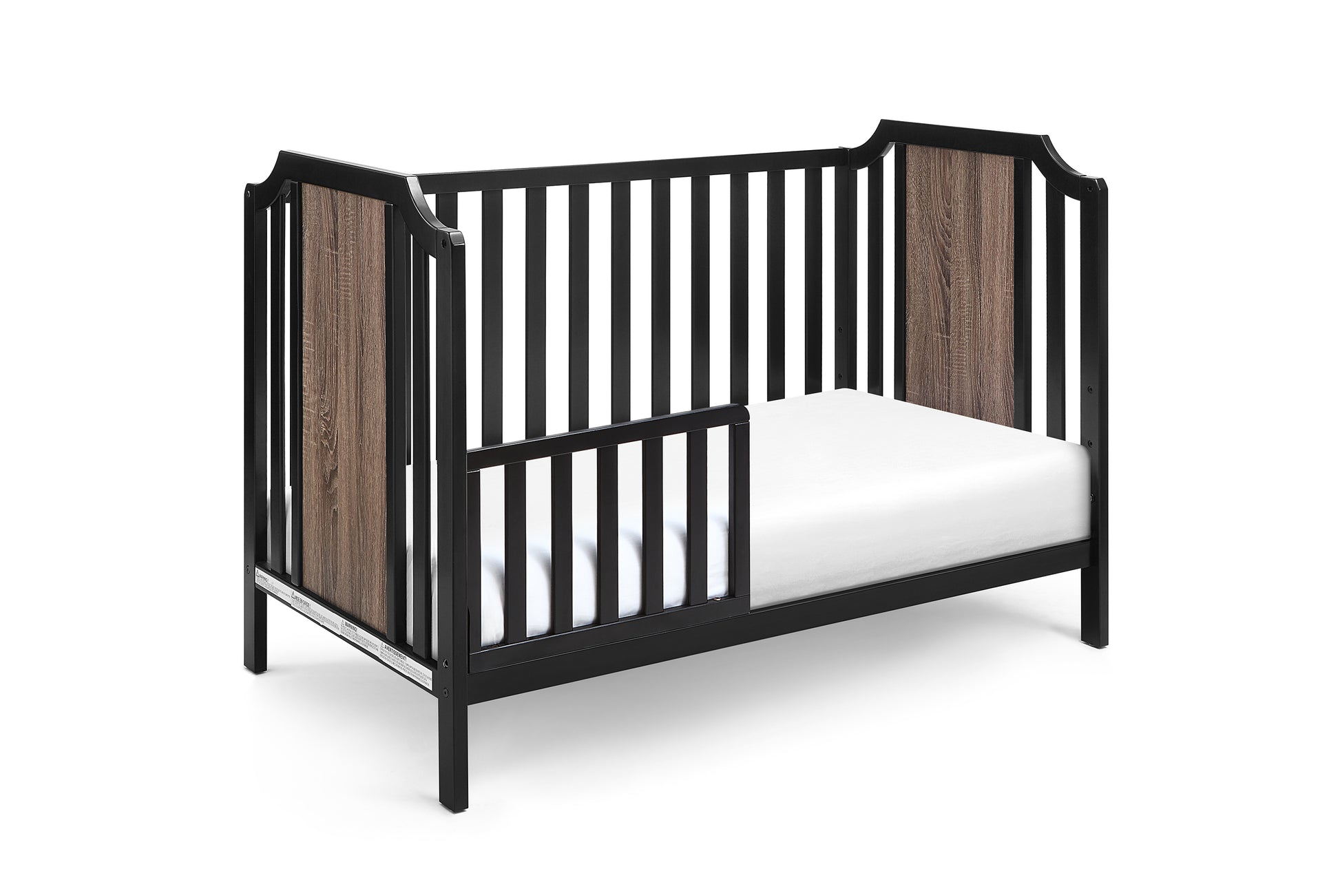 Brees Island 3 In 1 Convertible Crib Black Brownstone Black Brown Wood