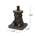 Bear Umbrella Base Dark Brown Concrete