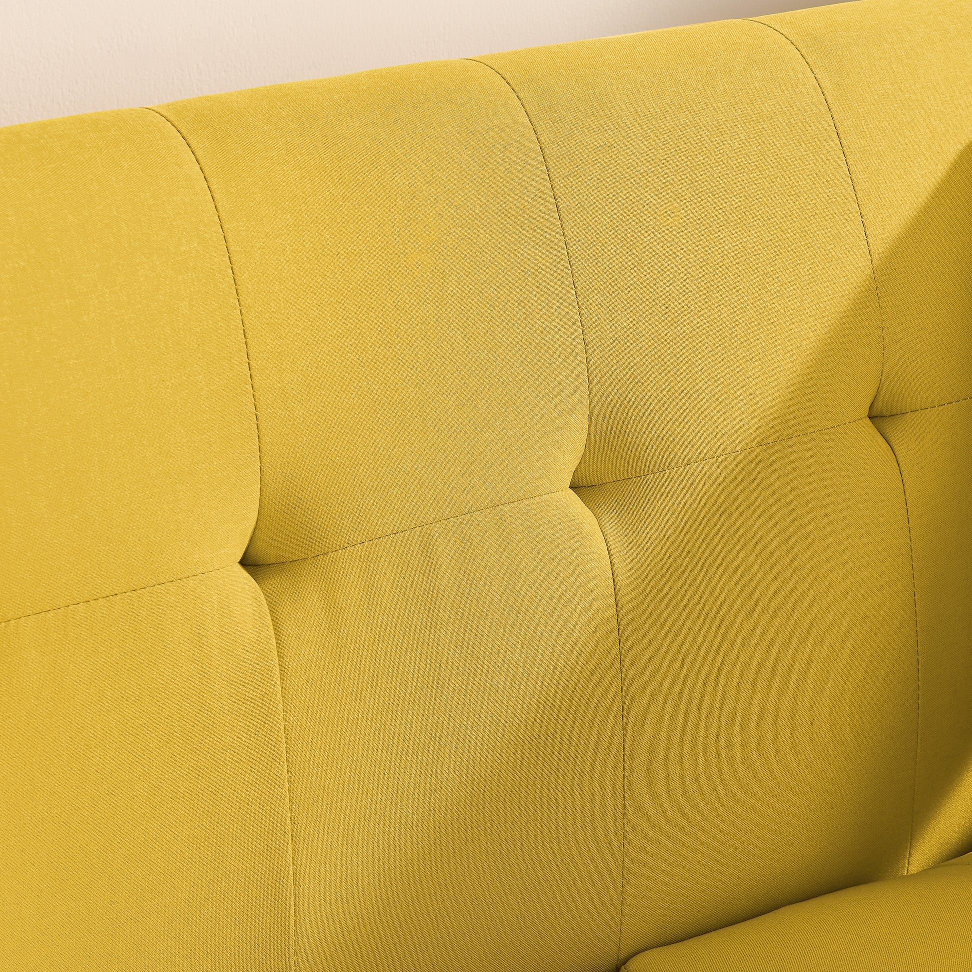 Loveseat Sofa, Mid Century Modern Decor Beautiful Seat Couches For Living Room, Button Tufted Upholstered Small Couch For Bedroom, Solid And Easy To Install Beautiful Seats Furniture, Yellow Yellow Foam 2 Seat