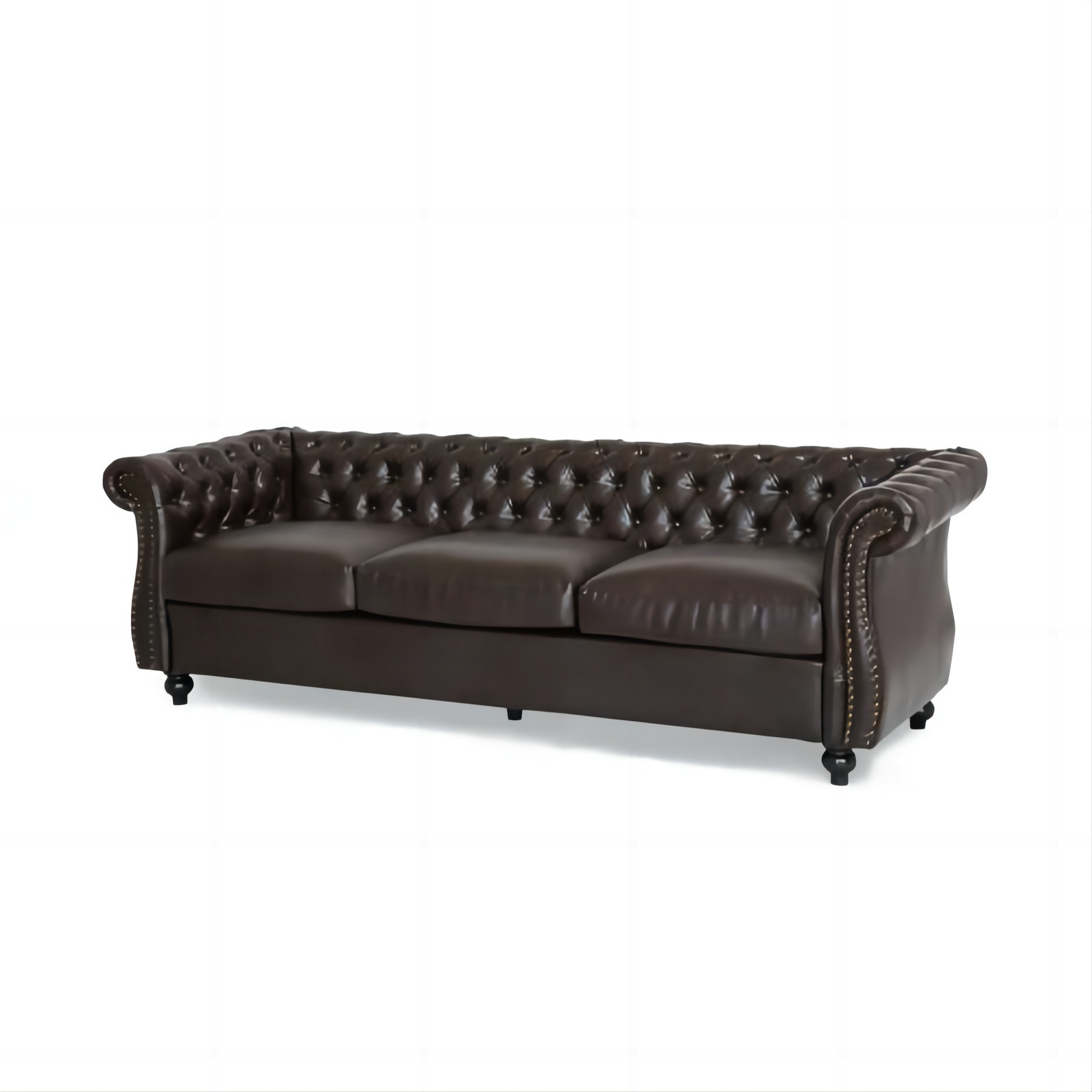 Contemporary Dark Brown 3 Seater Sofa, Combining Modern Chic With Timeless Elegance, A Stylish And Inviting Addition To Your Living Space, Perfect For Relaxing, Unwinding, And Enhancing Home'S Warmth Brown Velvet Wood Primary Living Space Medium Soft