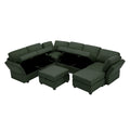 Modular Sectional Sofa With Storage Seat Oversized U Shaped Couch With Reversible Chaise Sofa Set With Ottoman,Ultimate Comfort 6 8 Seater Couches With Adjustable Arms And Backs For Living Room Green Green Polyester 6 Seat