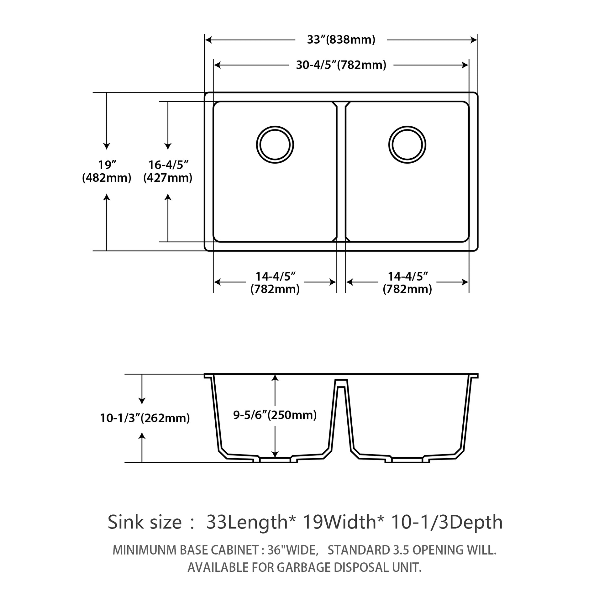 Quartz Kitchen Sink 33X19" Black Granite Composite Undermount Kitchen Sink Double Bowl 50 50 Black Quartz