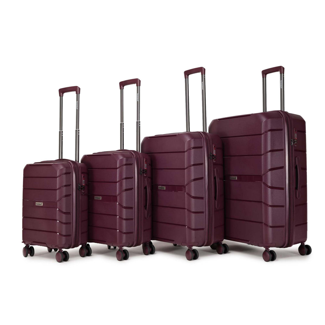 4 Piece Luggage Set With Swivel Wheels, Hard Expandable Travel Luggage With Password Lock 18 20 24 28 Purple Polypropylene