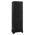 Storage Cabinet With Two Doors For Bathroom, Office, Adjustable Shelf, Mdf Board, Black Black Mdf