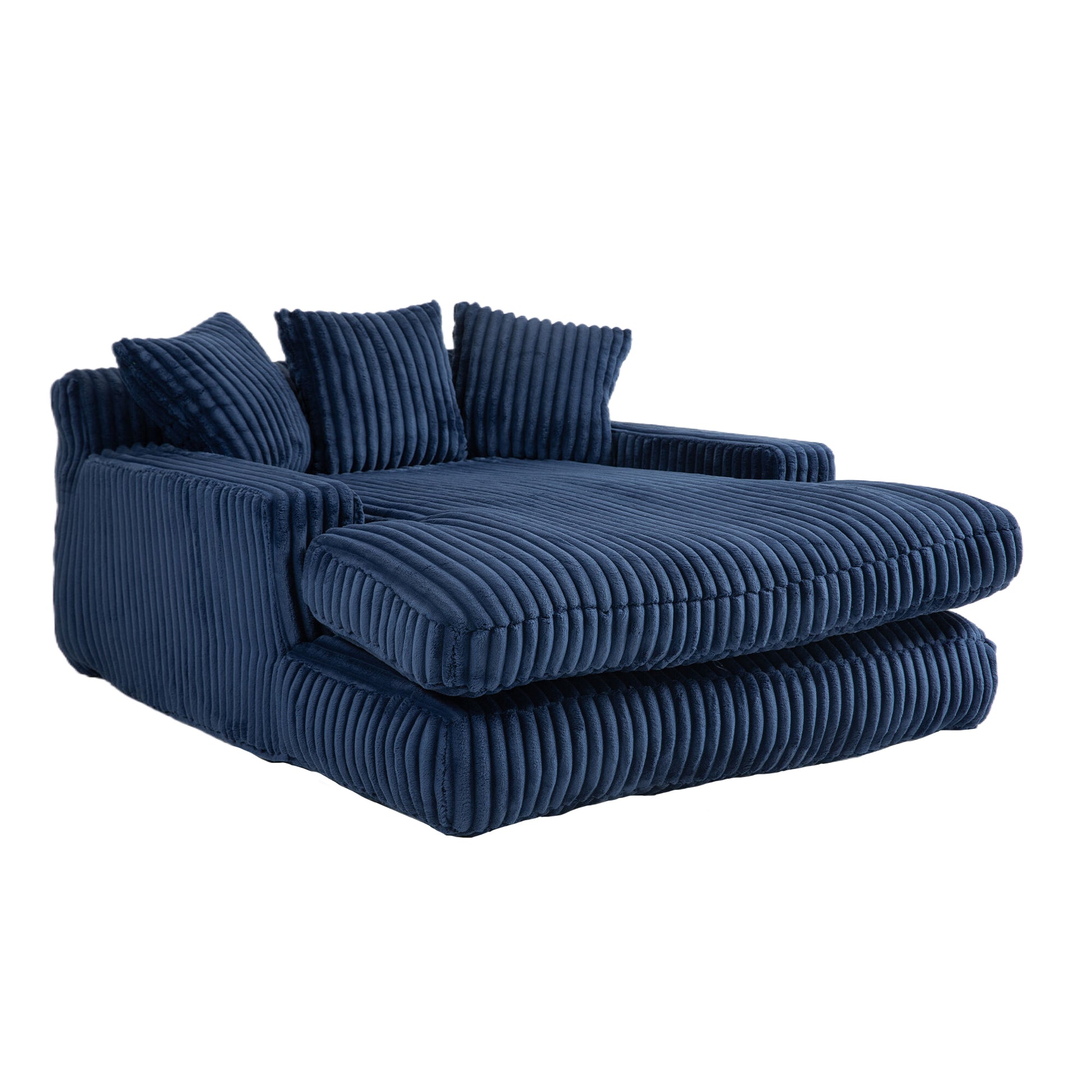 Coolmore Corduroy Lazy Sofa With 3 Back Pillows,Comfy Sofa Deep Seat Couch For Living Room,Club Navy Navy Primary Living Space Foam Corduroy 1 Seat