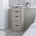 Dillon 5 Narrow Drawer Dresser, Tall Chest Of Drawers Gray Bedroom Contemporary Melamine Engineered Wood