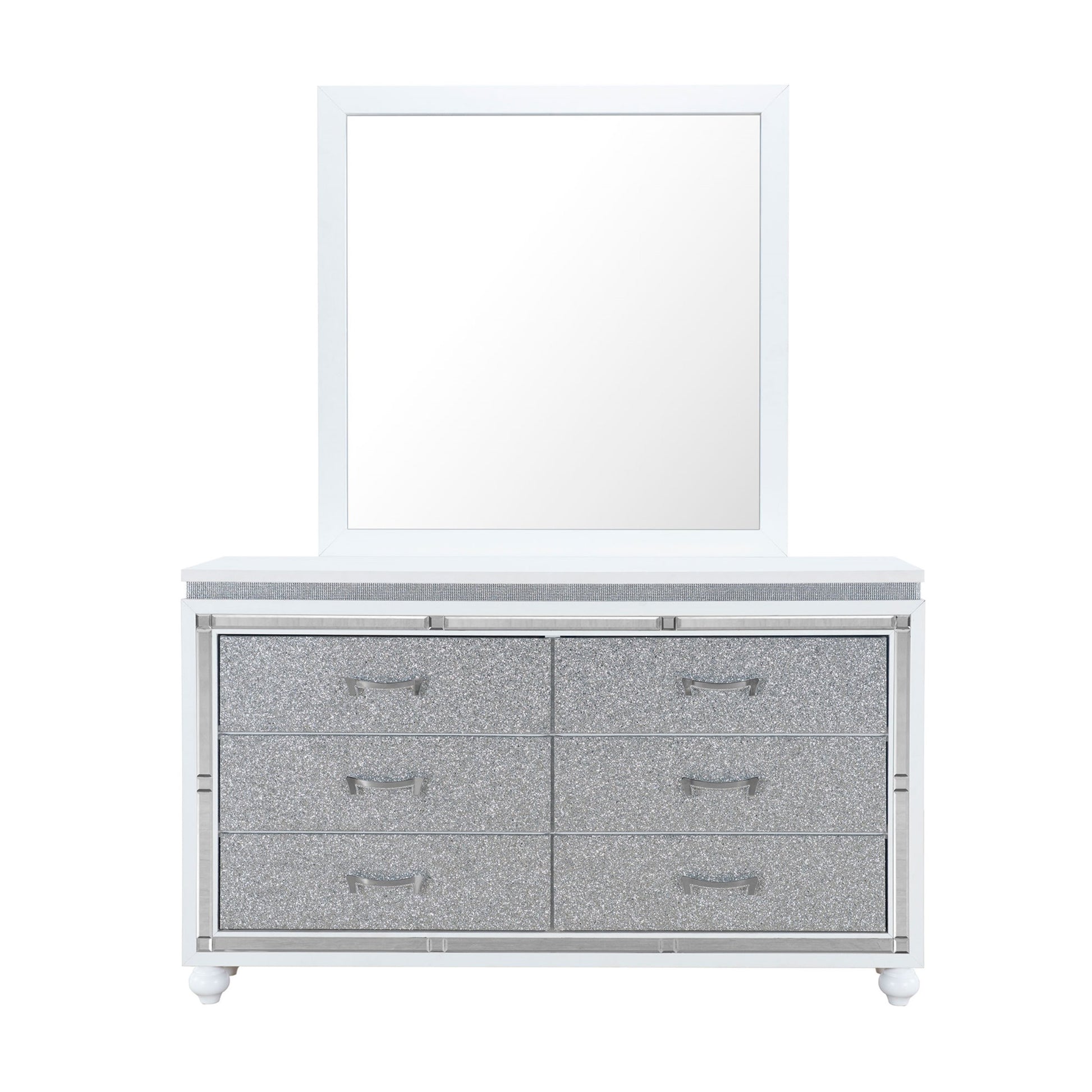 Maloise White Dresser White Solid Wood Mdf