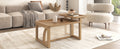 Modern 2 Piece Nesting Rattan Wood Mdf Coffee Table Set In Natural Natural Rubber Wood