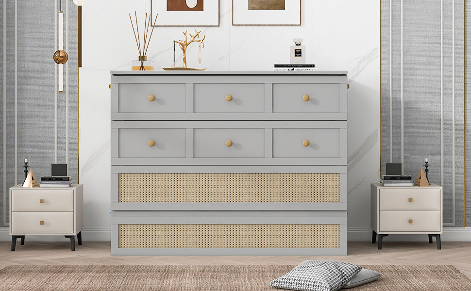 Queen Murphy Bed With Large Drawers,Gray Queen Gray Plywood Queen Murphy Bed With Large Drawers,Gray Queen Gray Plywood