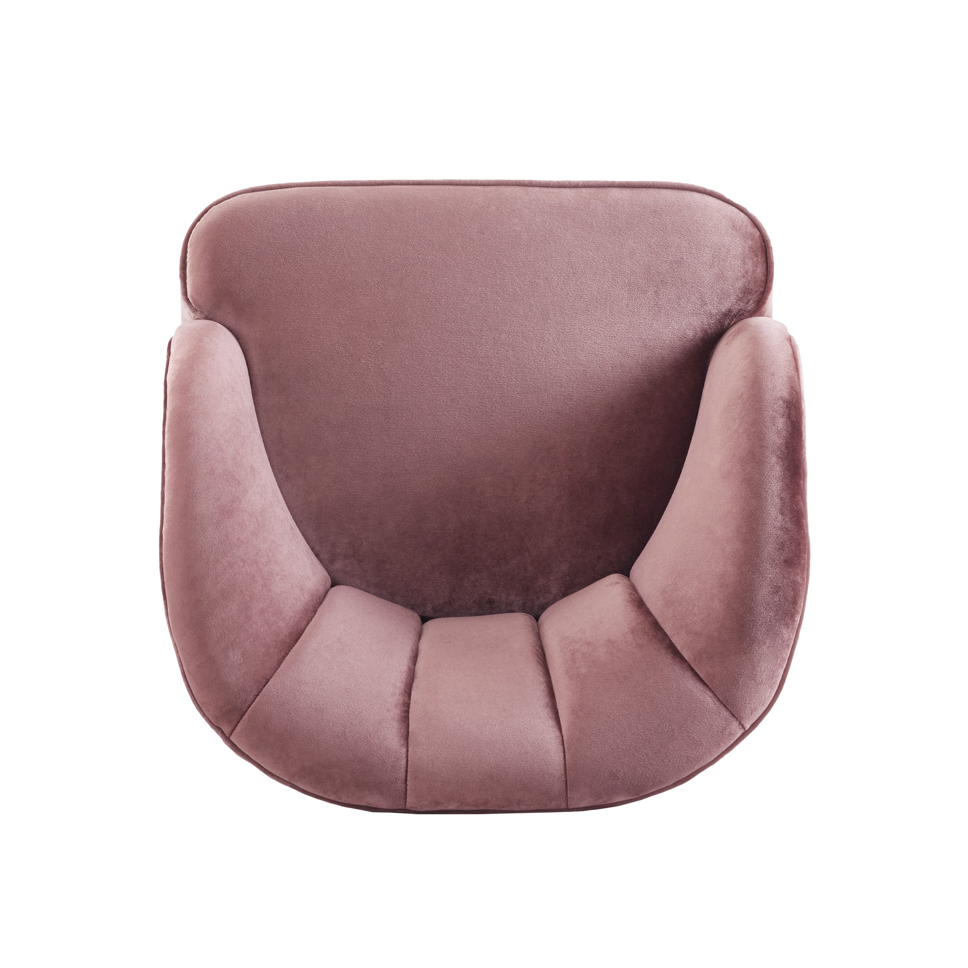 Upholstered Barrel Accent Chair With Wooden Legs Blush Rubberwood Velvet