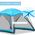 Outsunny 12' X 12' Screen House Room, 8 Person Camping Tent W Carry Bag And 4 Mesh Walls For Hiking, Backpacking, And Traveling, Easy Set Up, Sky Blue Blue Polyester