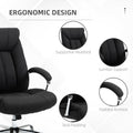Vinsetto High Back Home Office Chair, Computer Desk Chair With Lumbar Back Support And Adjustable Height, Black Black Linen